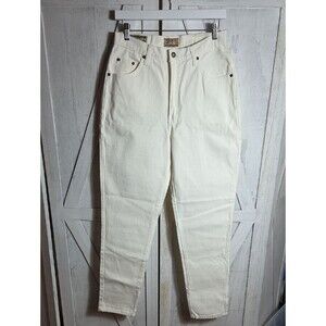 Express Jeans Ivory Vintage 100% Cotton Tapered Leg Jeans Size 12